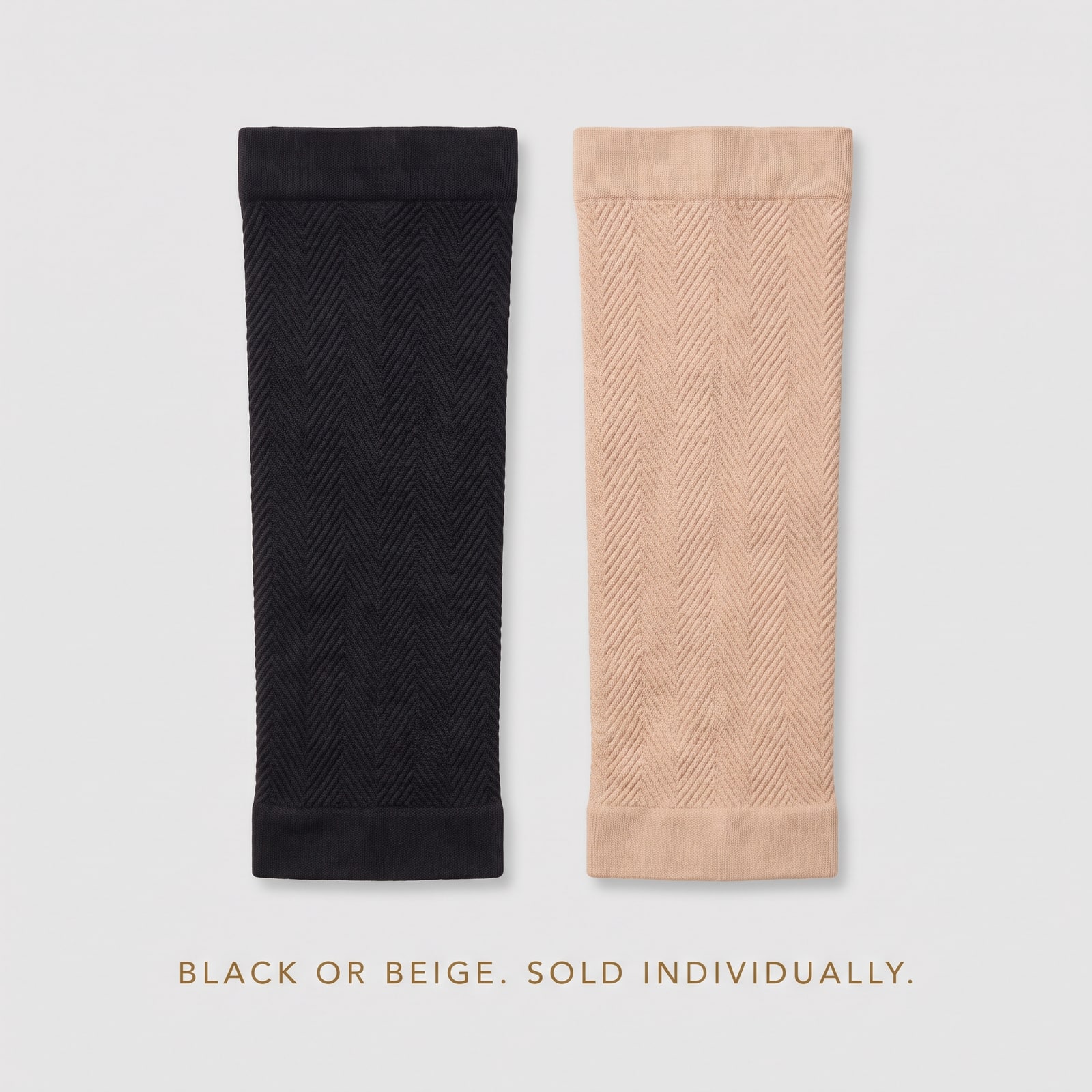 Sculpt Arm Sleeves in black and beige, sold individually